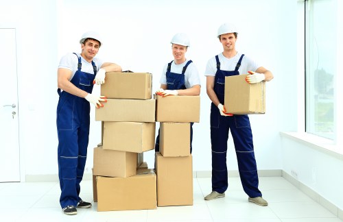 Packed boxes and moving supplies prepared for a house move